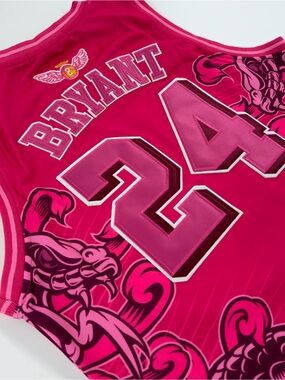 0216 Womens Sleeveless Hot Pink Kobe Bryant Jersey Dress